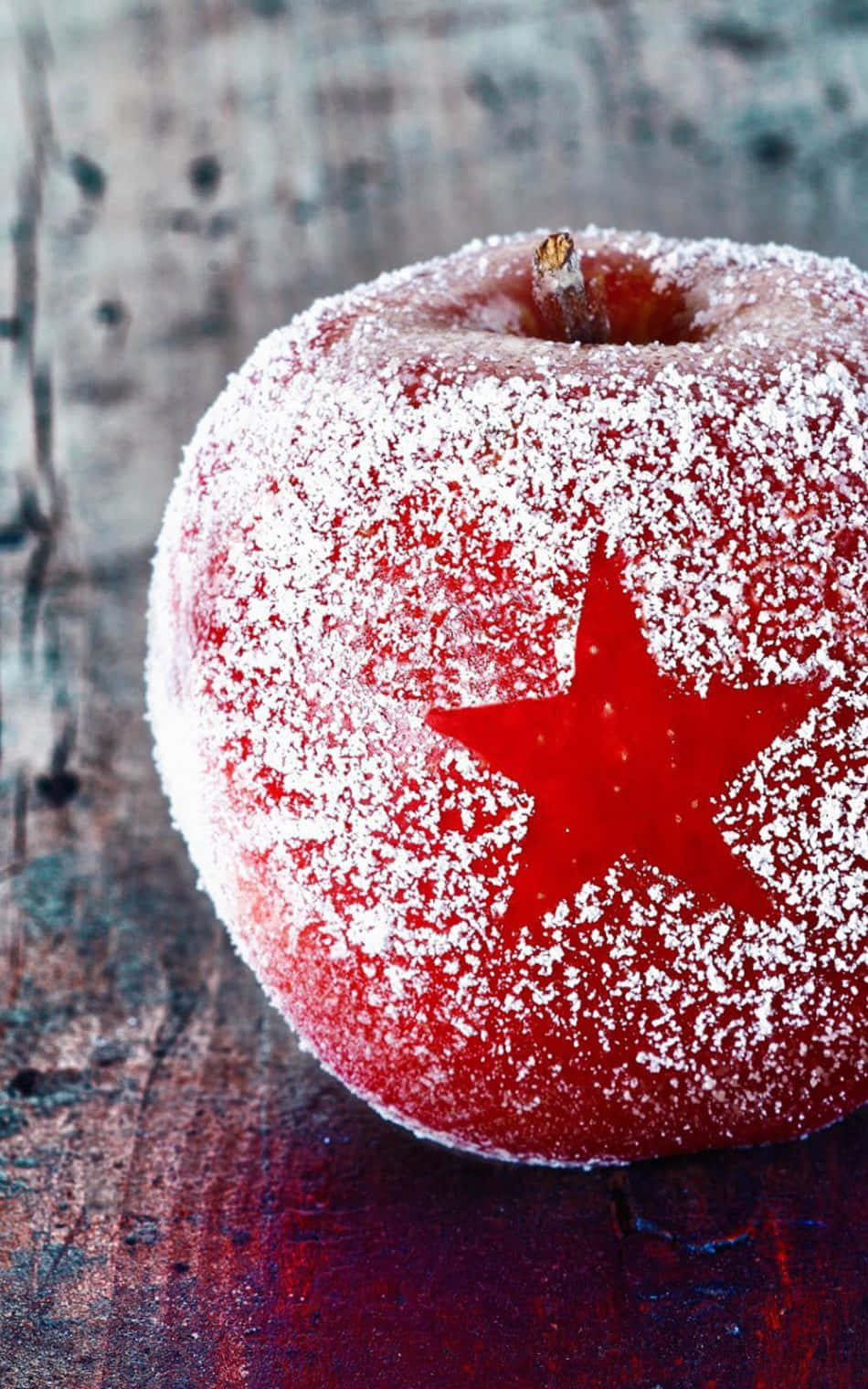 4k Apple With Star Wallpaper