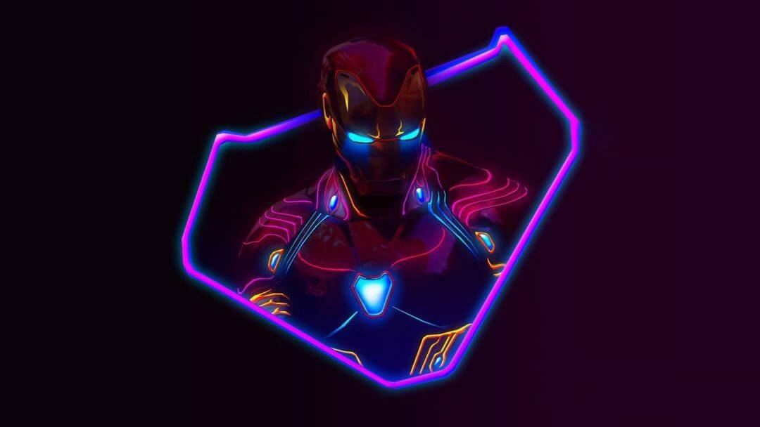 4k Avengers Iron Man Neon Wallpaper