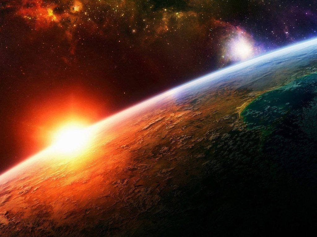 4k Earth Sunrise From Space Wallpaper