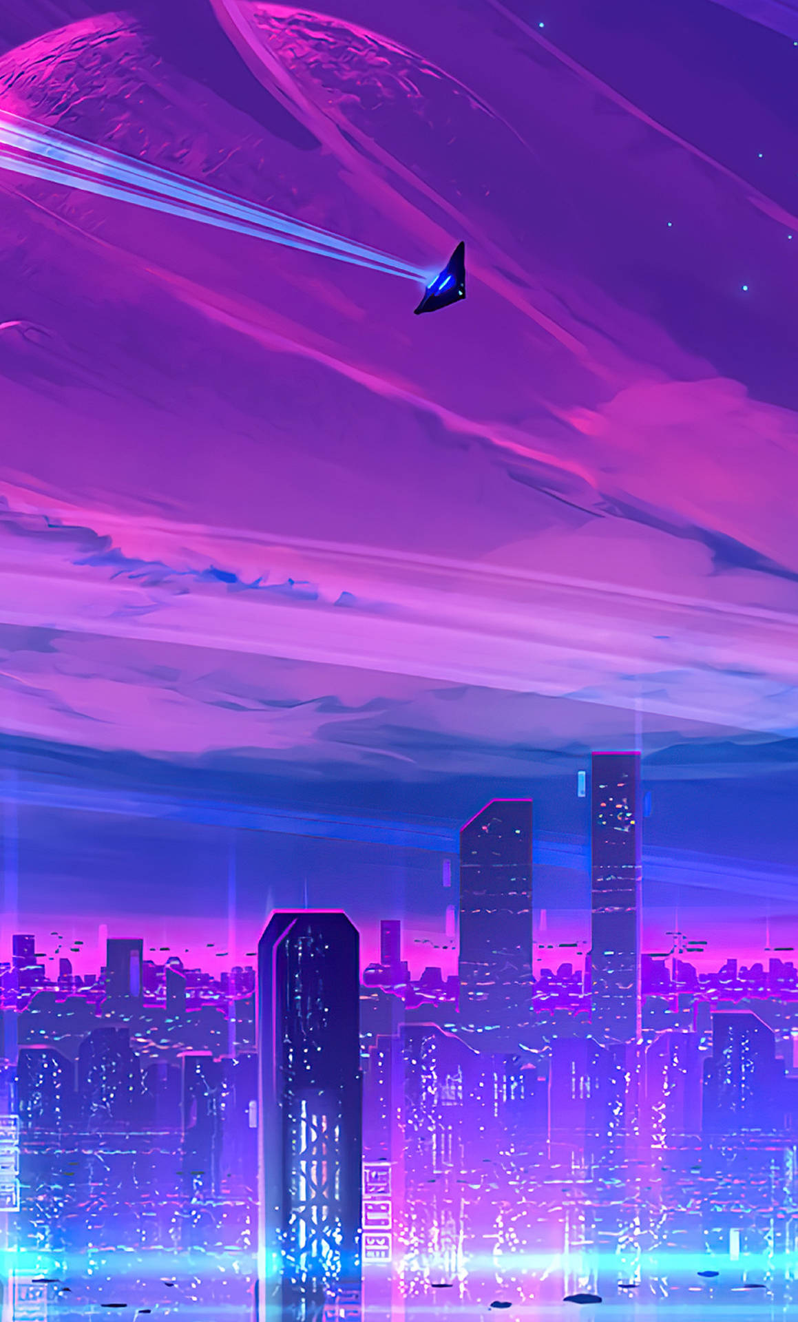 Download free 4k Neon Iphone Jet In Neon City Wallpaper - MrWallpaper.com