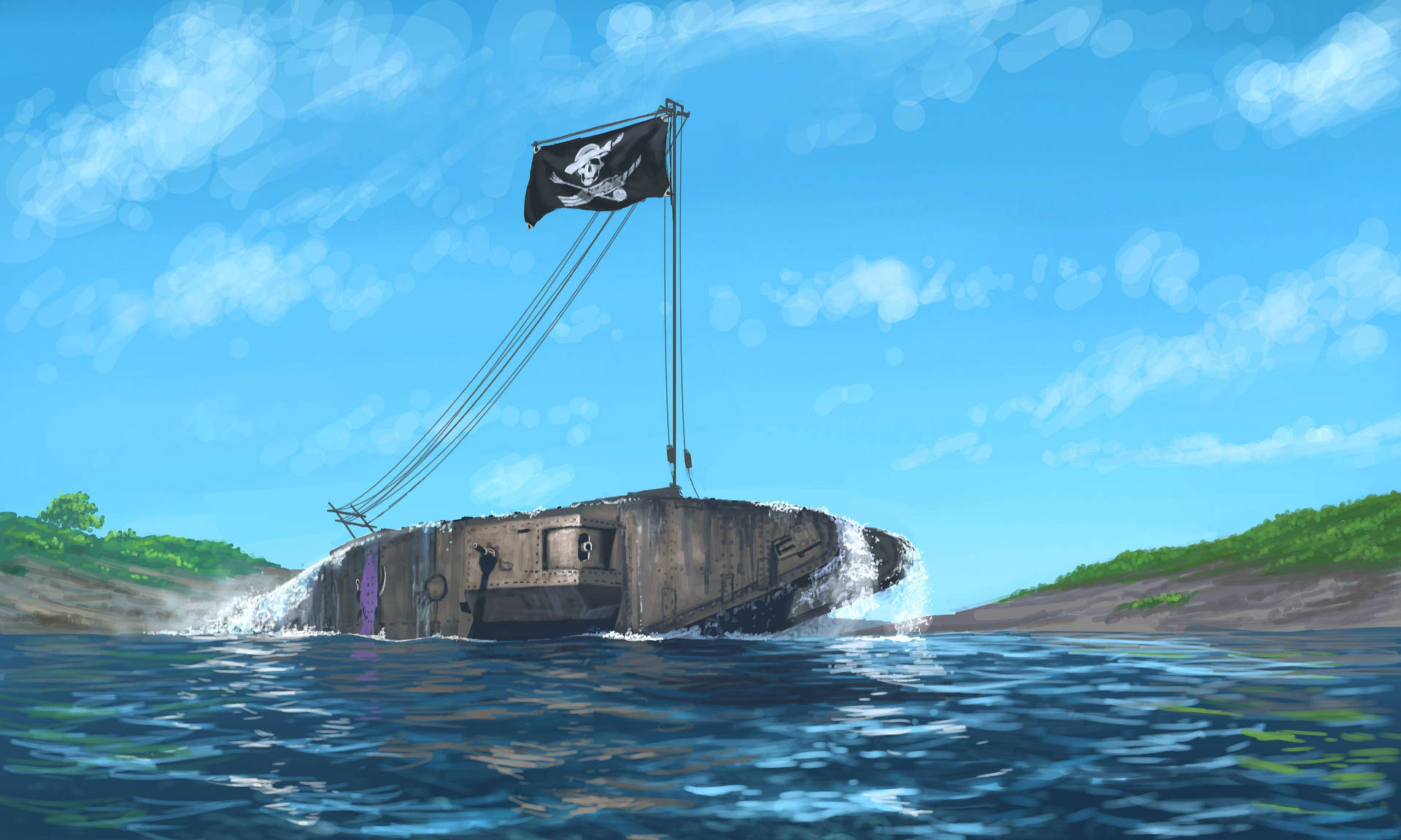 4k Pirate Ship Sinking Wallpaper