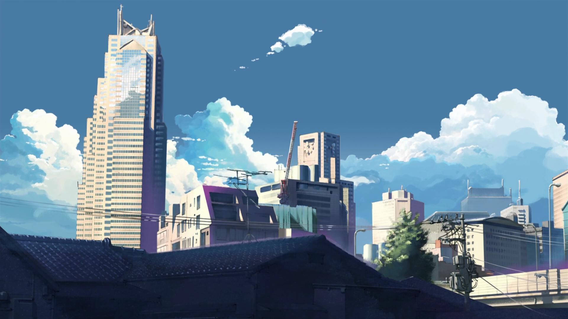 Anime cityscape with futuristic tower and desert wastelands on Craiyon