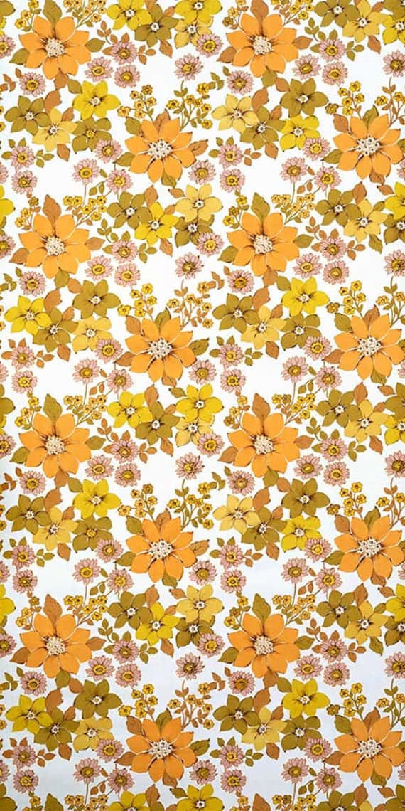 70s Floral Vintage Style Wallpaper