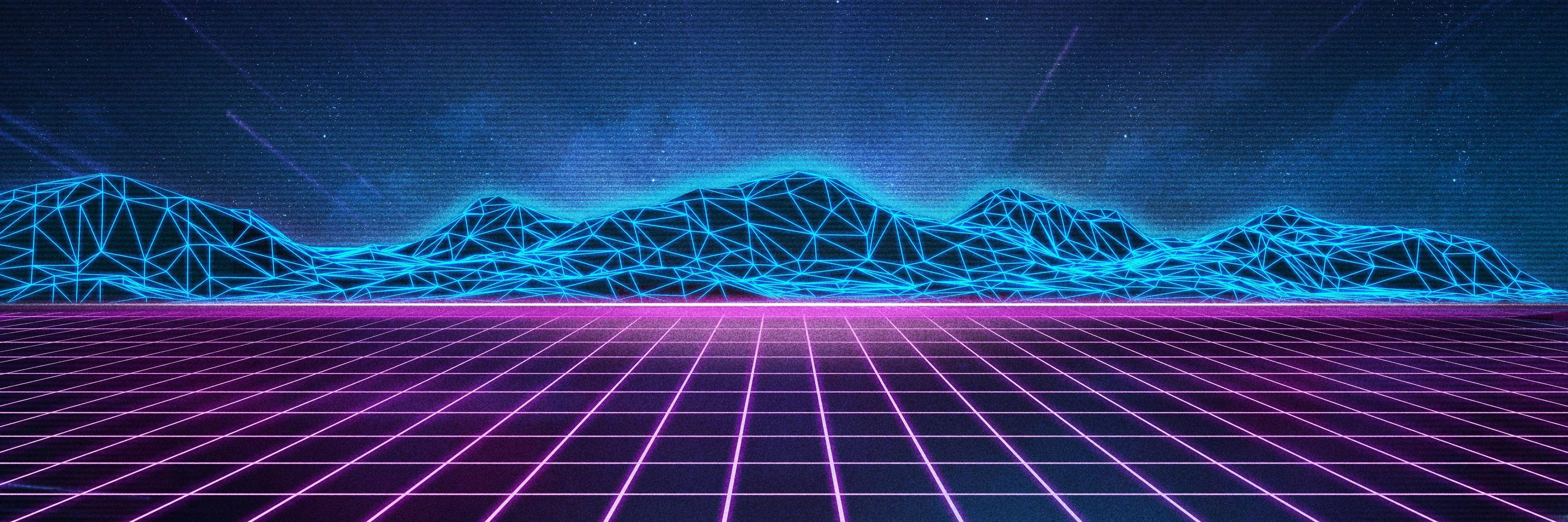 80s Purple Retro Wallpaper