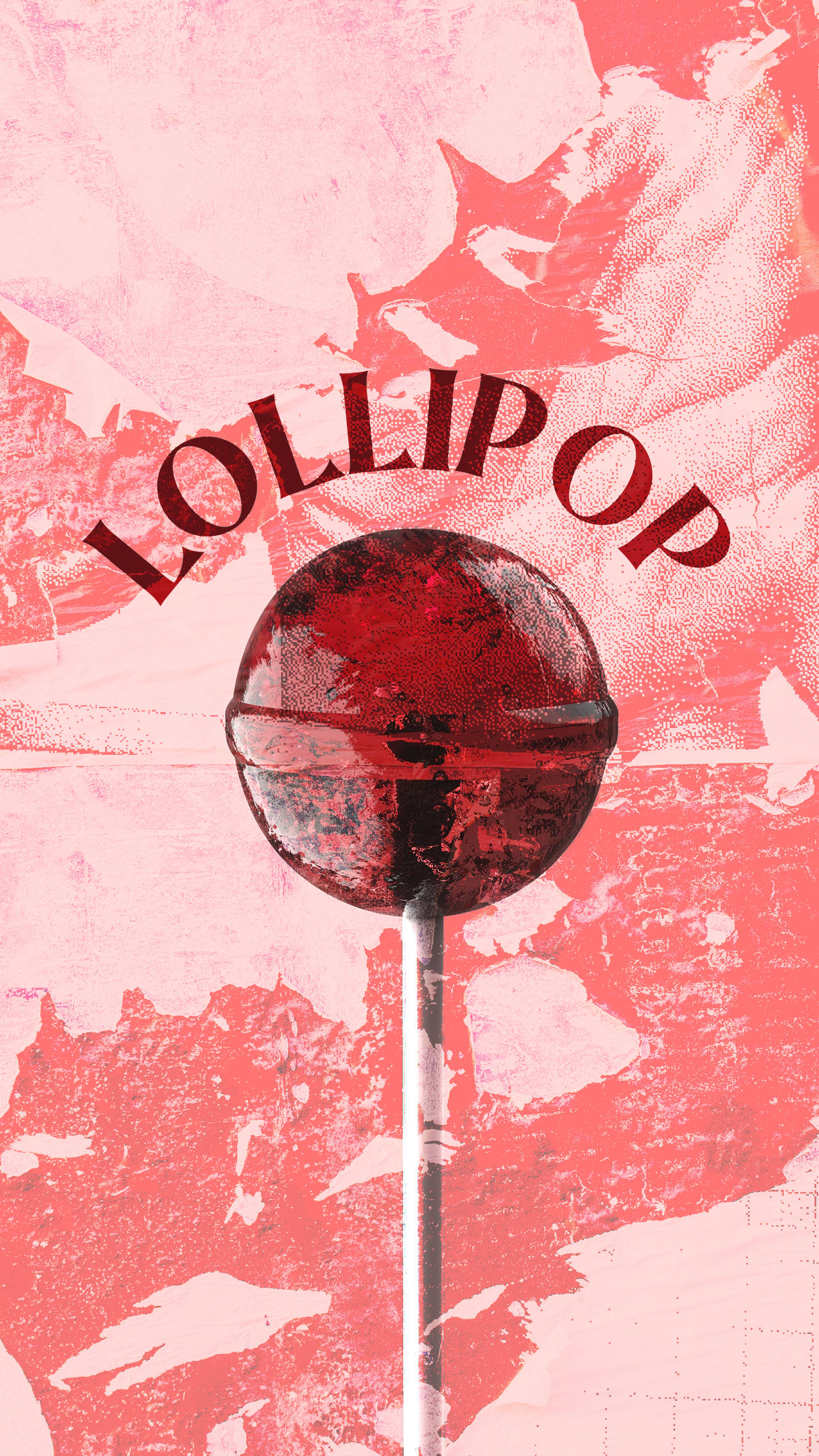 80s Retro Vintage Red Lollipop Wallpaper