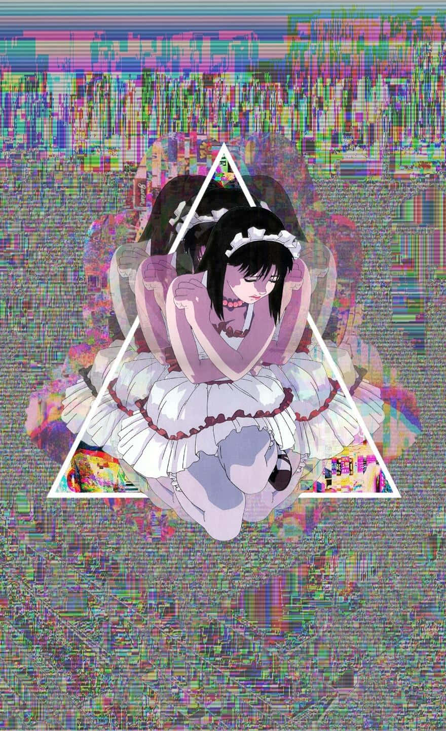 90 Anime Aesthetic Glitchcore Wallpaper