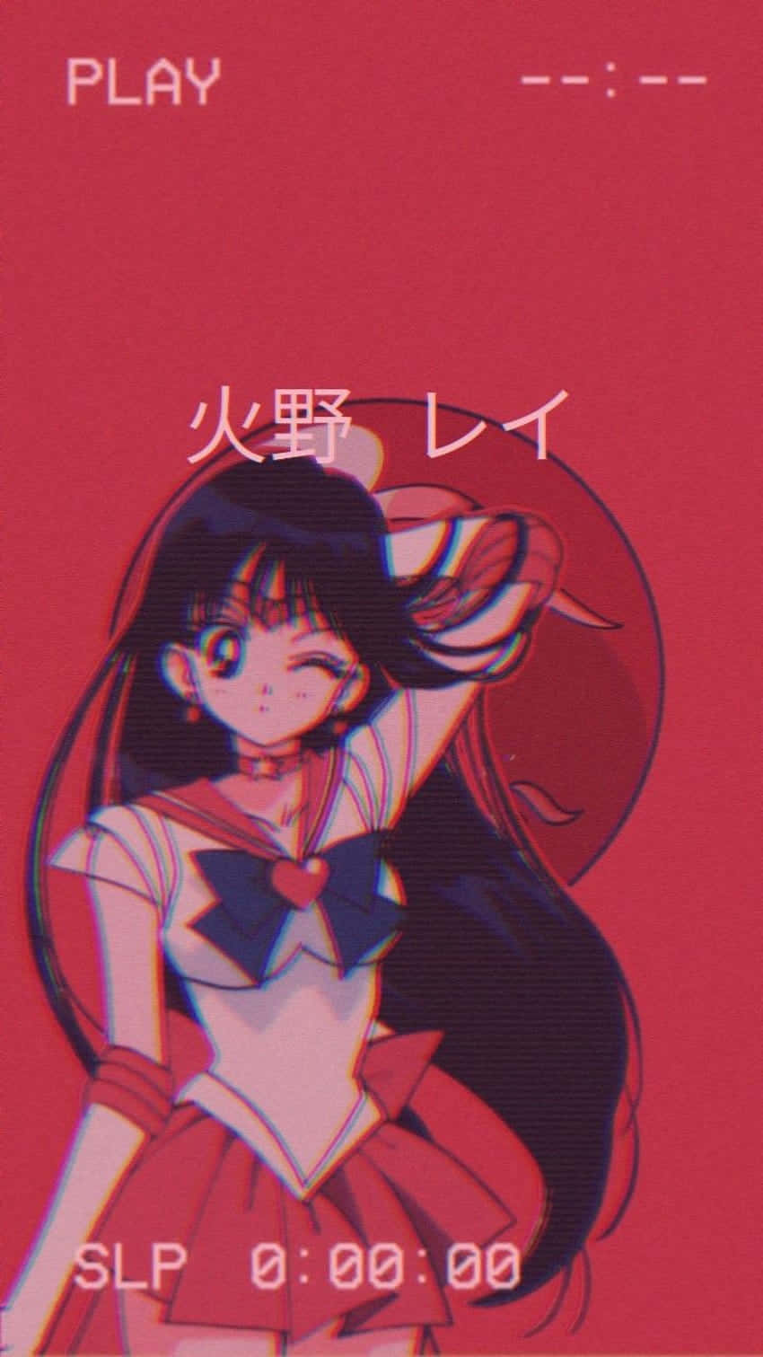 90s Anime Aesthetic Sailor Mars Wallpaper