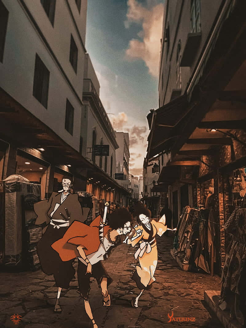 90s Anime Aesthetic Samurai Champloo Wallpaper