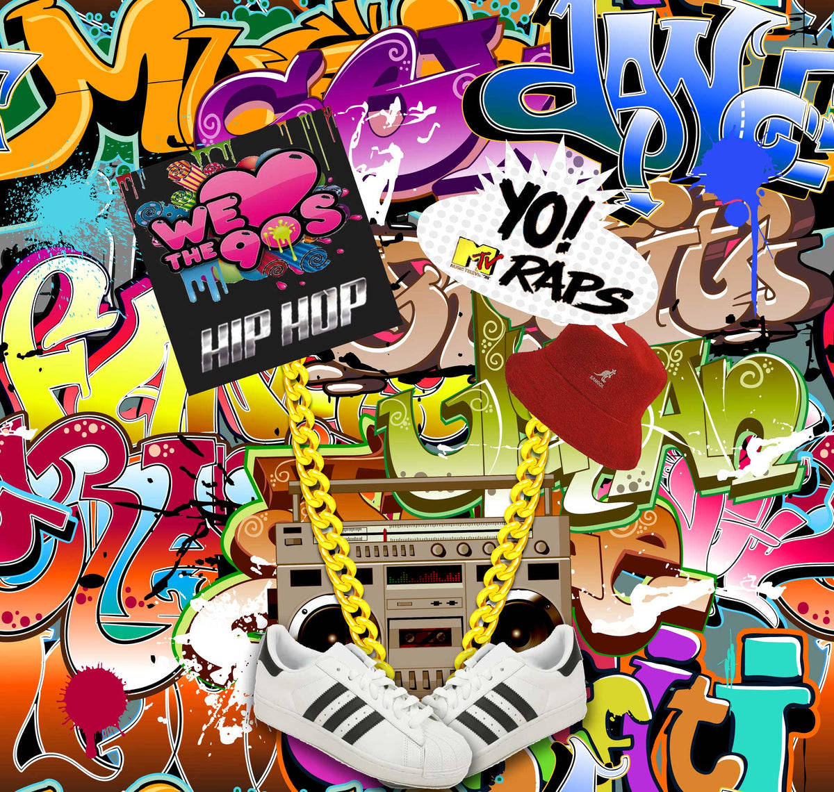 90s Hip Hop Collage Wallpaper