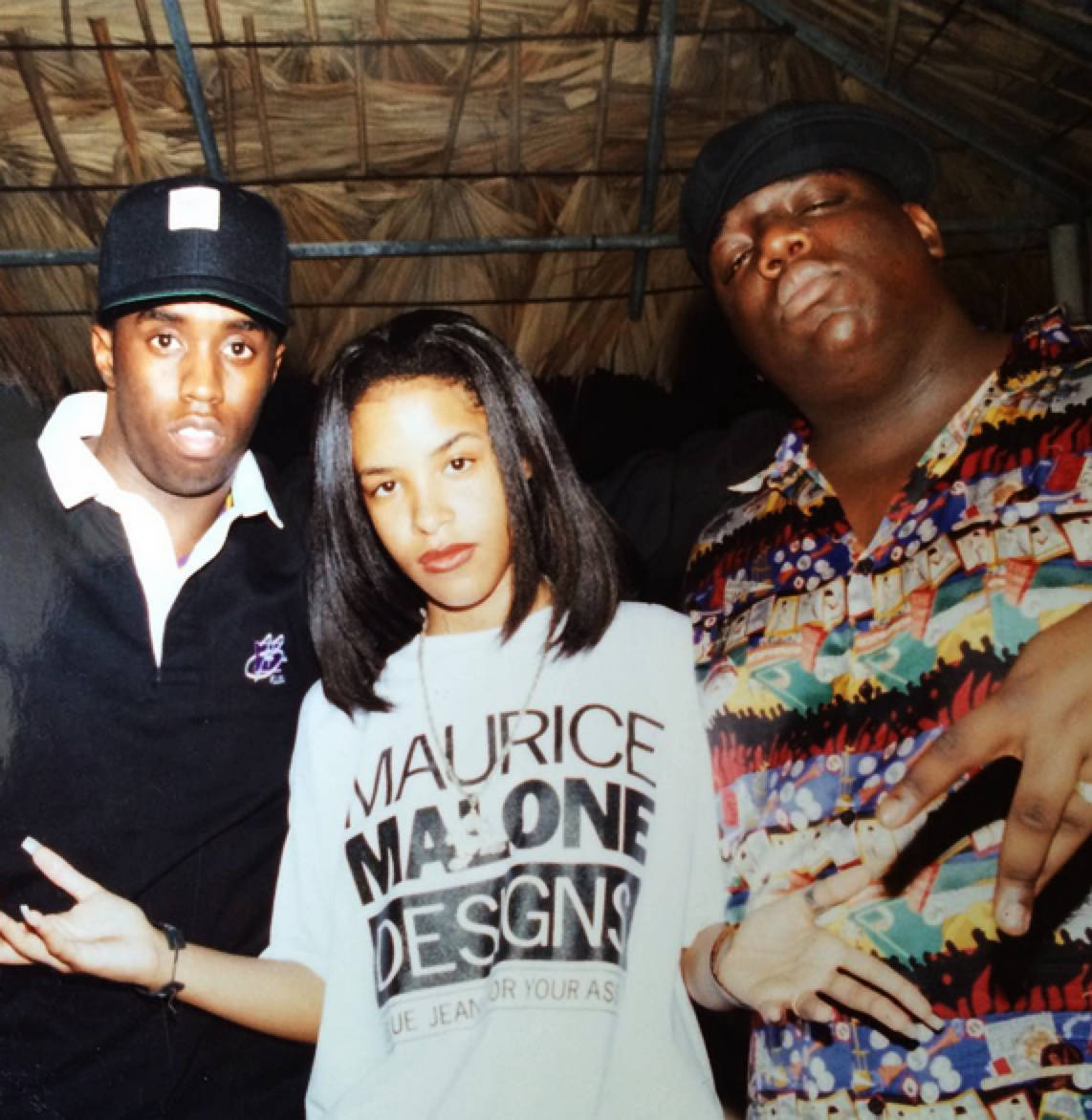 90s Rappers Kim Notorious Big And Aaliyah Wallpaper
