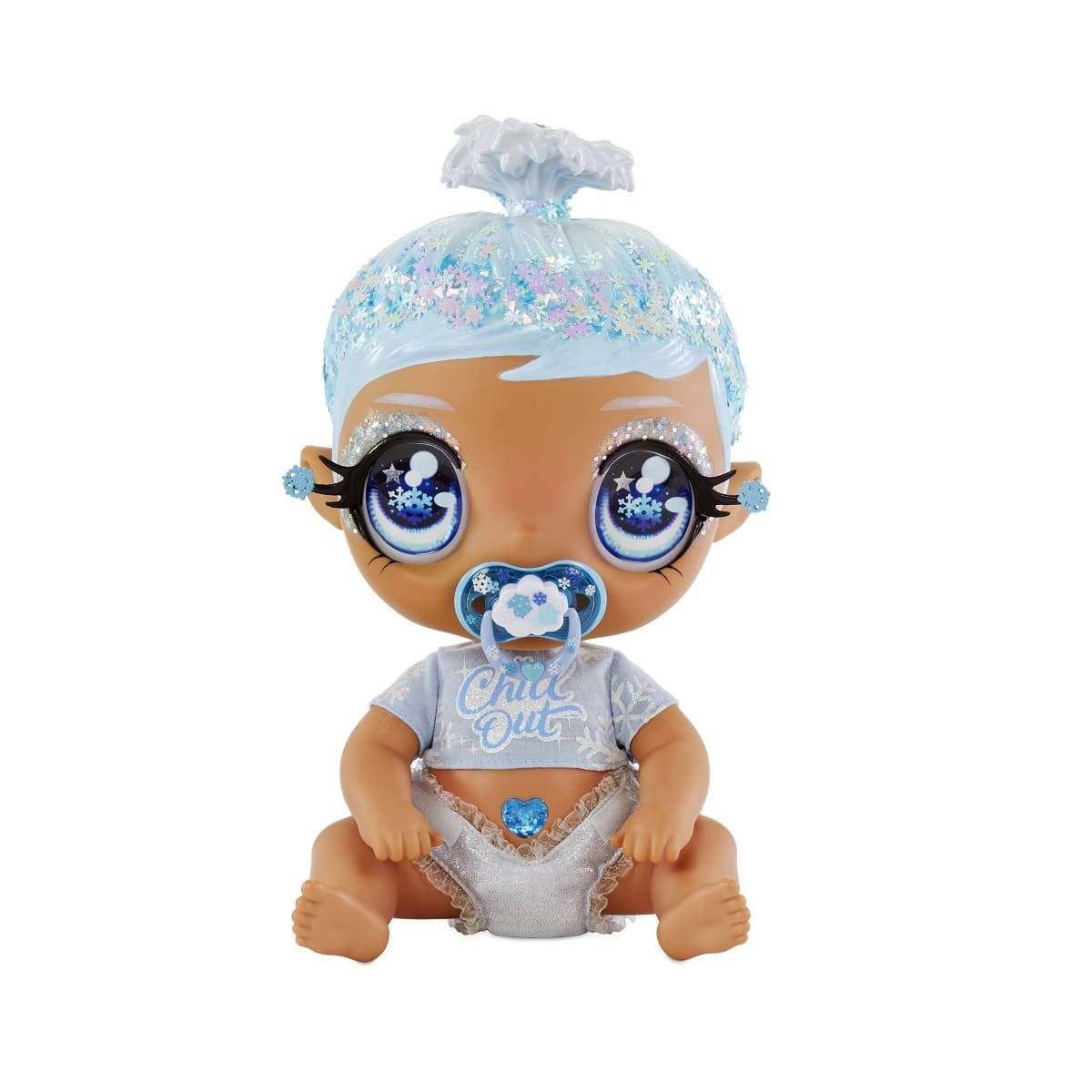 A Baby Doll With A Pacifier And Blue Hair Wallpaper