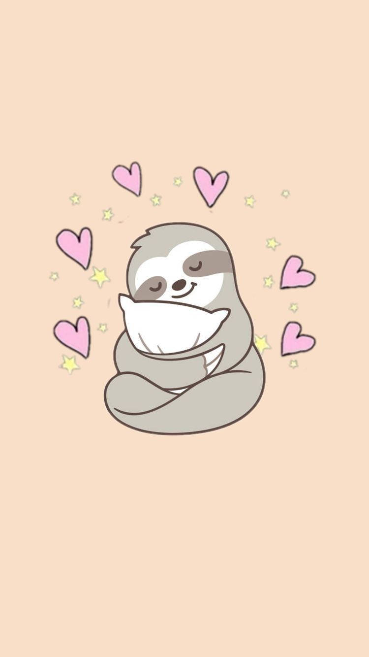A Baby Sloth's Adorable Hug Session Wallpaper