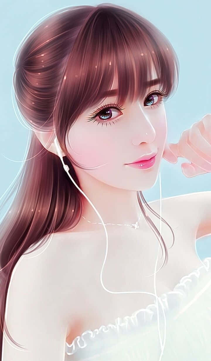 A Beautiful Girl With A Cartoonish Smile Wallpaper