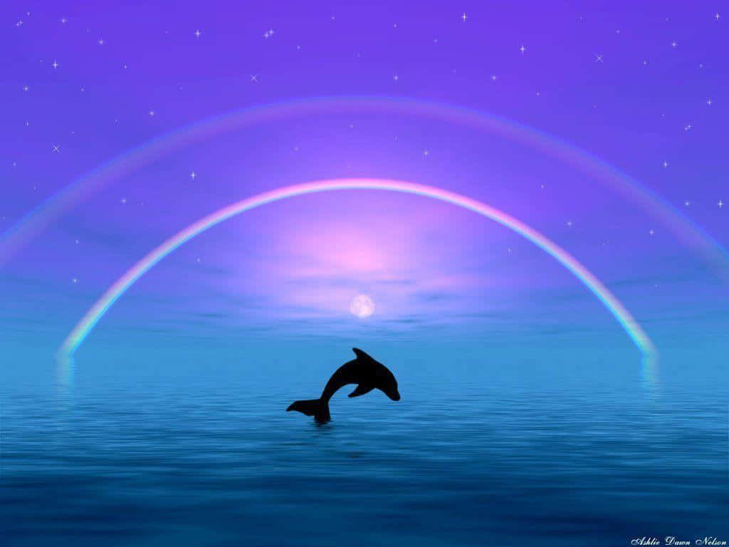 A Beautiful Pink Dolphin Swimming In The Ocean Wallpaper