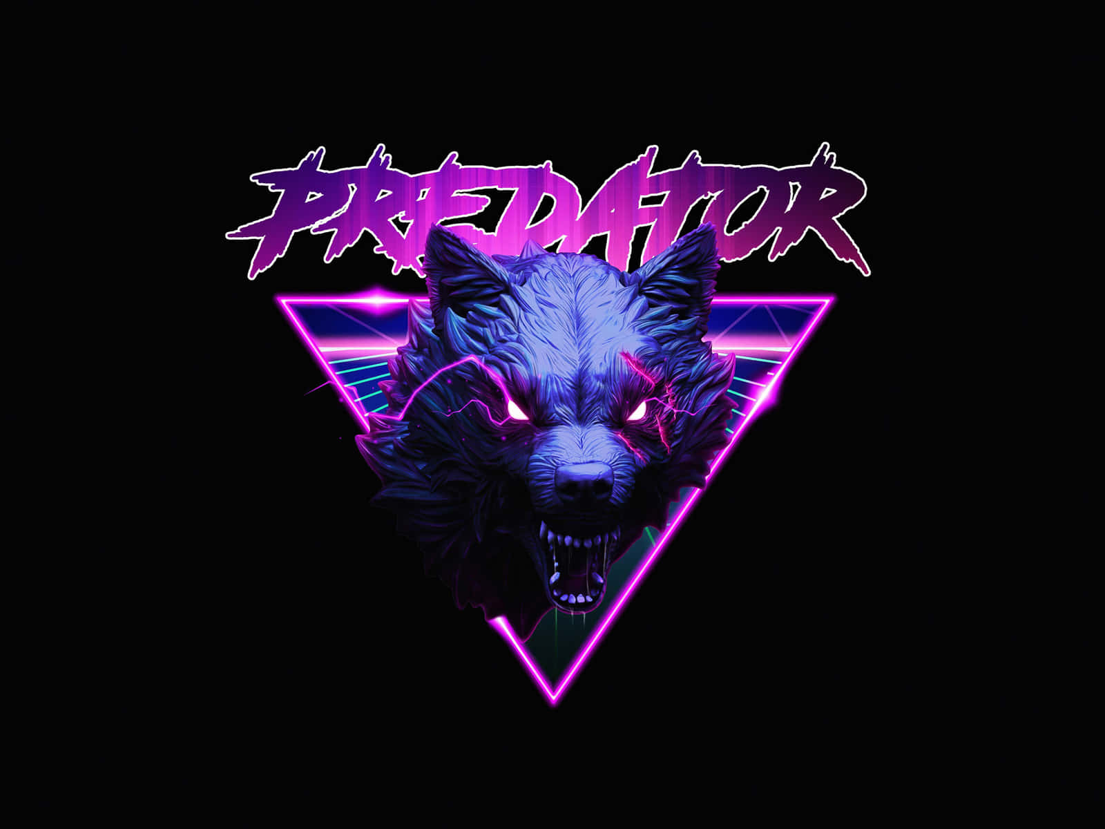 A Beautiful Pink Wolf Howling Into The Night. Wallpaper