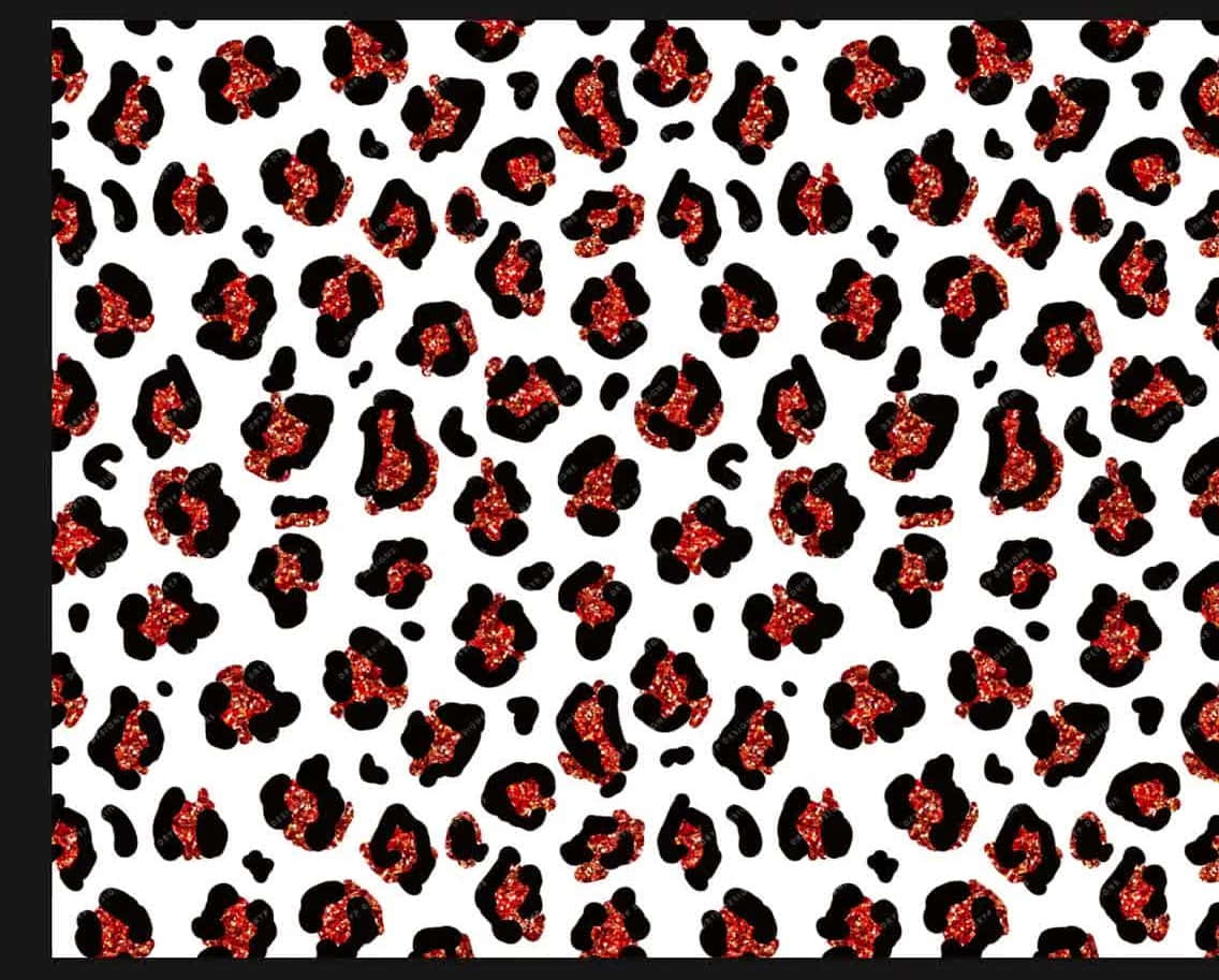 A Black And Red Leopard Print Pattern Wallpaper