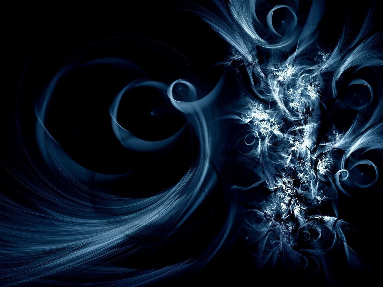 A Blue Abstract Design On A Black Background Wallpaper