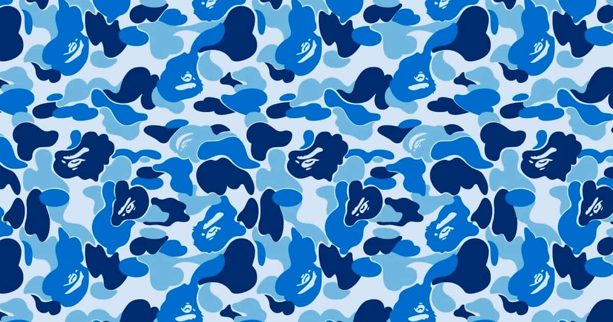 A Blue And White Camouflage Pattern Wallpaper