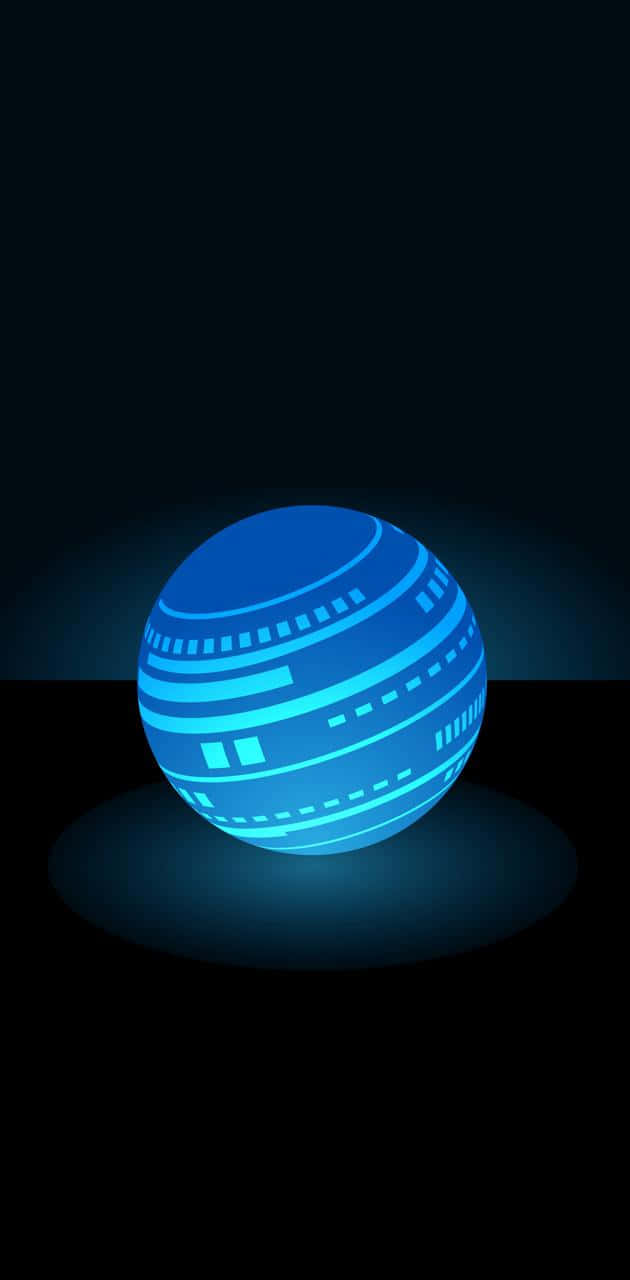 A Blue Ball With A Glowing Light On It Wallpaper