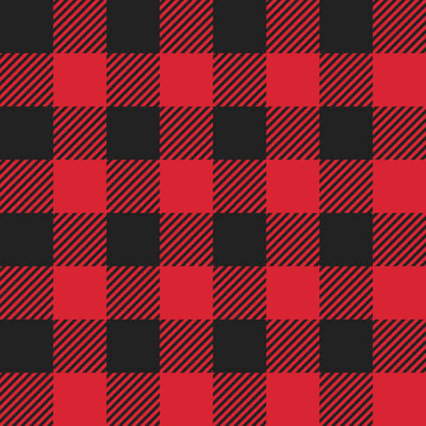 A Bold Red And Black Plaid Design Wallpaper