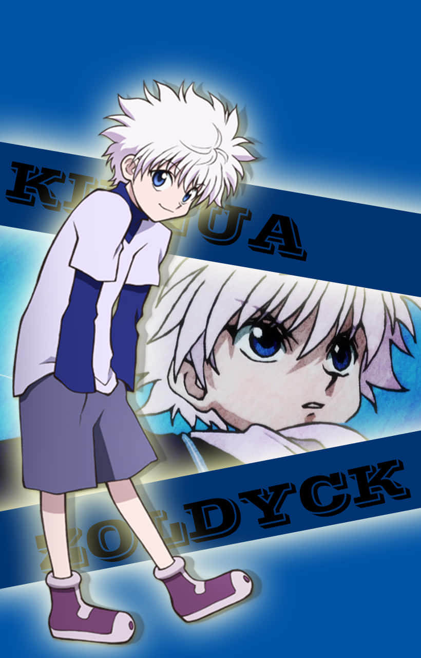 A Boy With White Hair And Blue Background Wallpaper