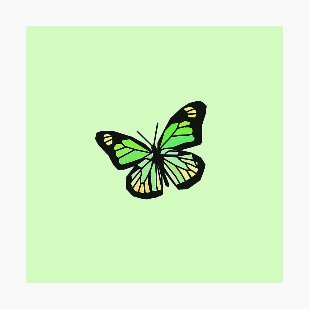 A Brilliant Green Butterfly Flutters In The Sunlight Wallpaper