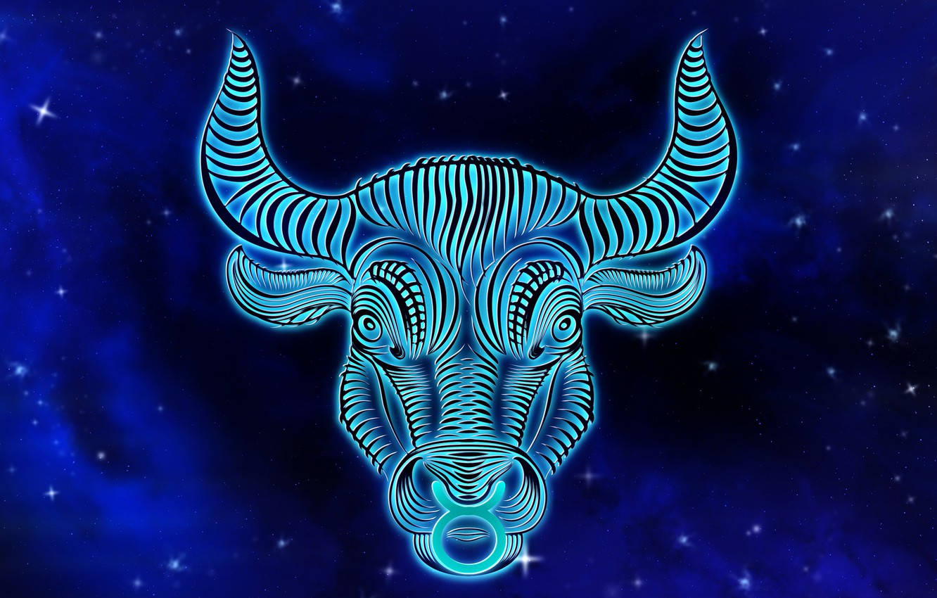 A Bull Head With Horns In The Background Wallpaper