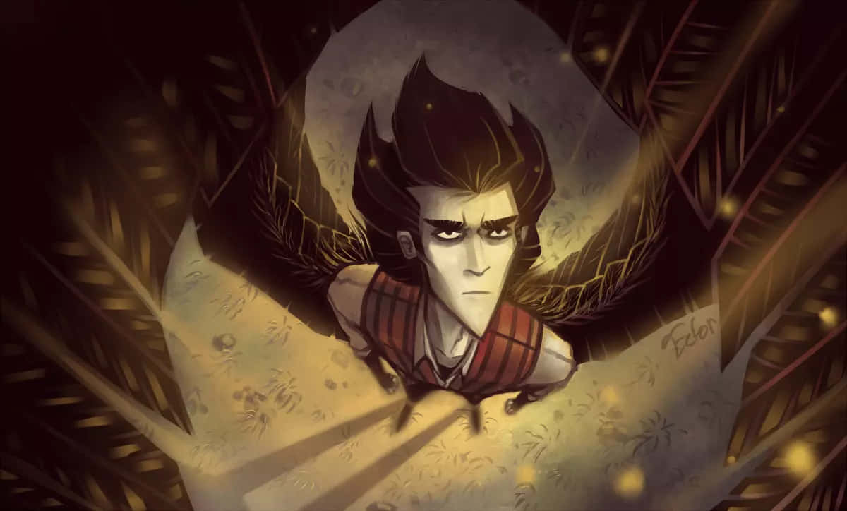 A Cartoon Character With Long Hair And Wings Wallpaper
