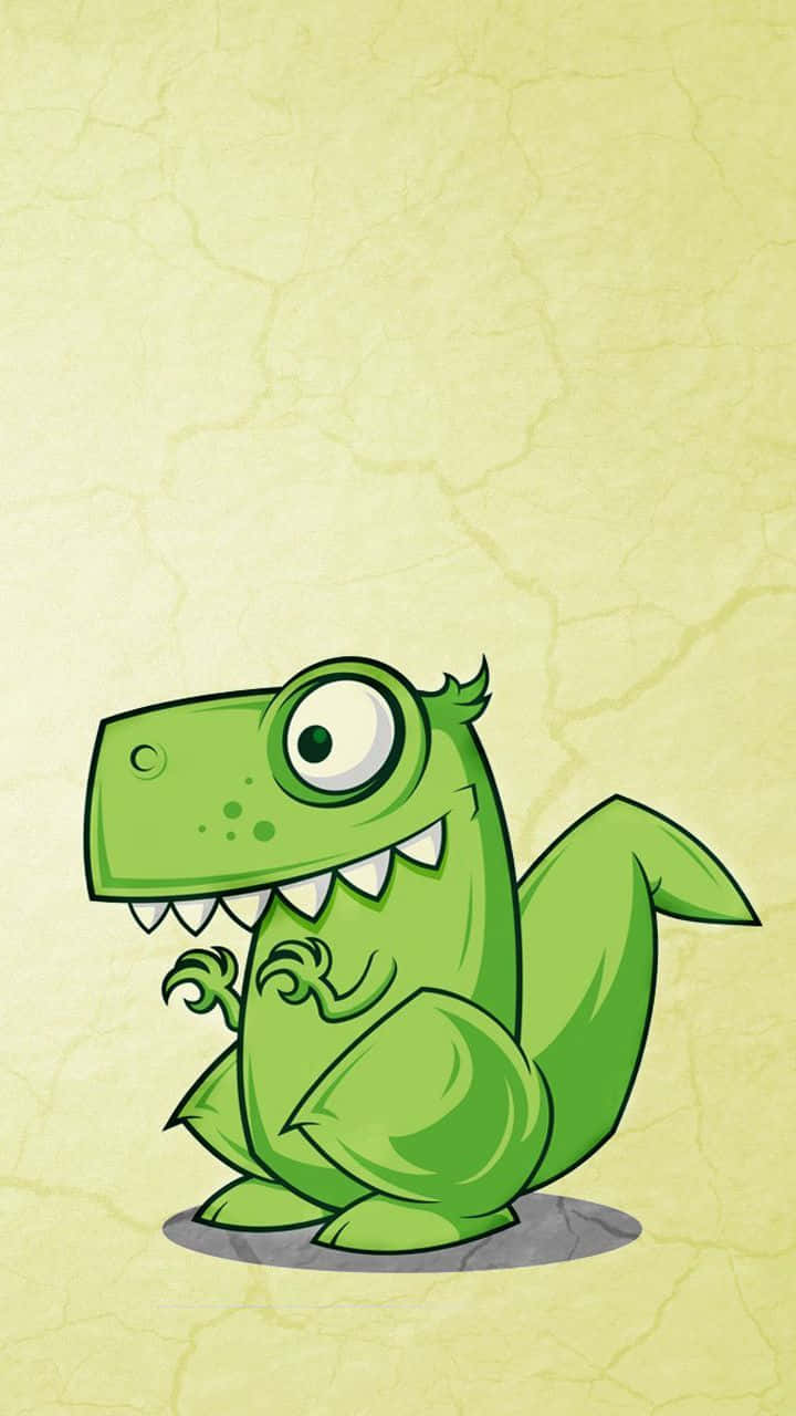 A Cartoon Dinosaur With A Bright Yellow And A Friendly Looking Face, Smiling Widely. Wallpaper