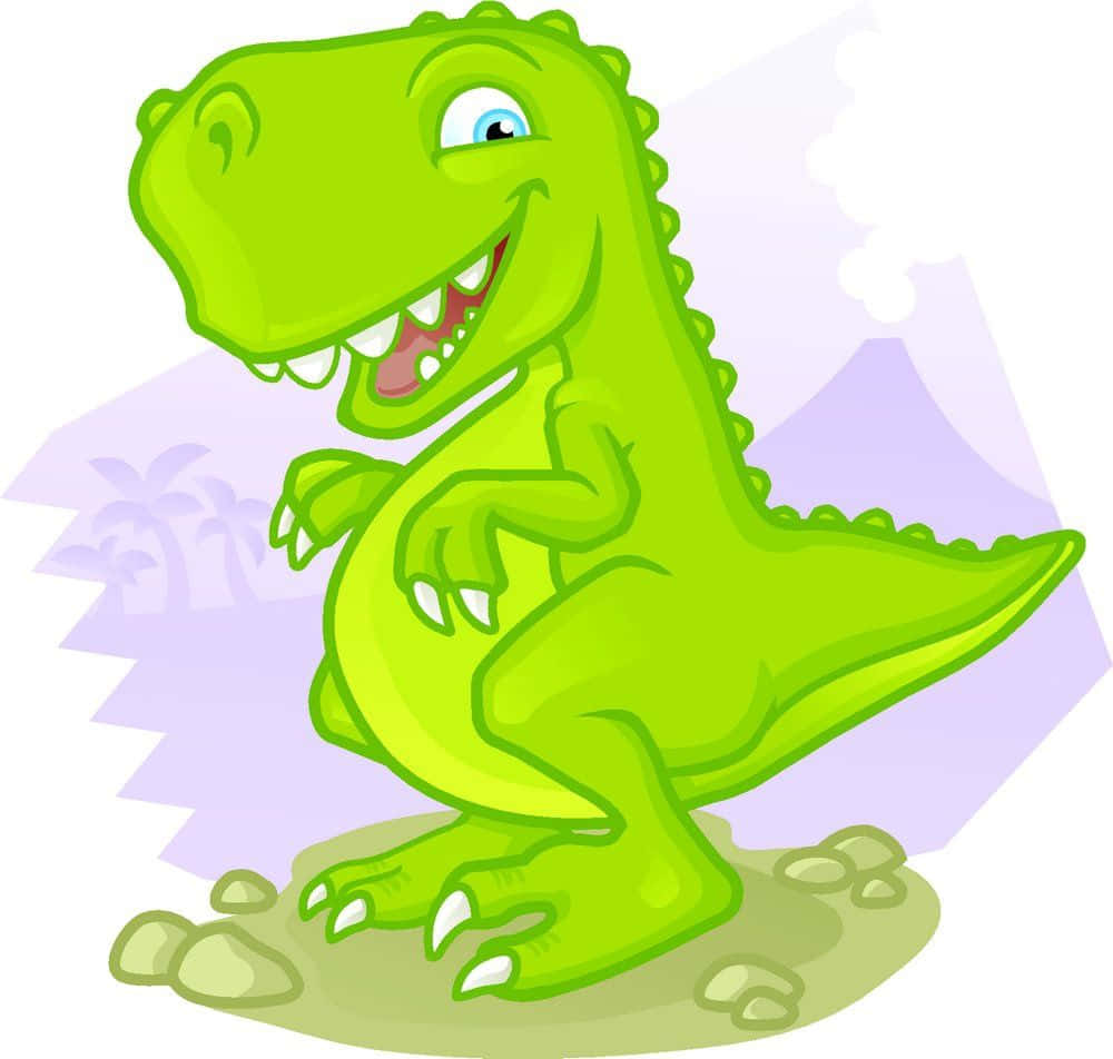A Cartoon Dinosaur With A Smile Wallpaper