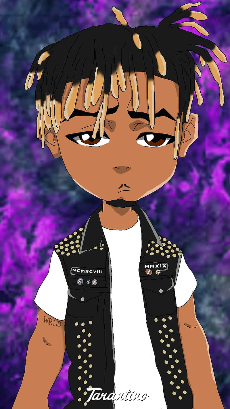 A Cartoon Of A Young Man With Dreadlocks Wallpaper