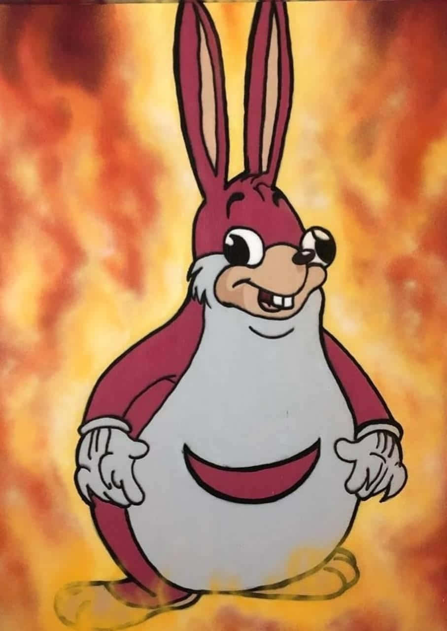 A Cartoon Rabbit With A Flame On His Face Wallpaper