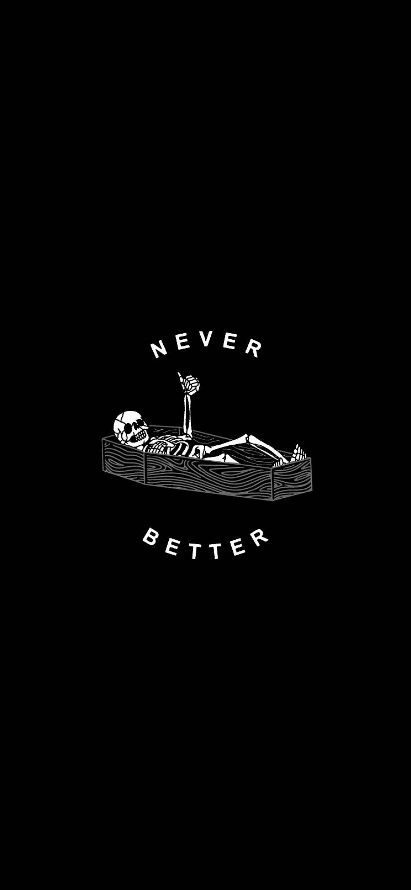 A Charming Skeleton Lounging Around On Your Iphone Screen Wallpaper