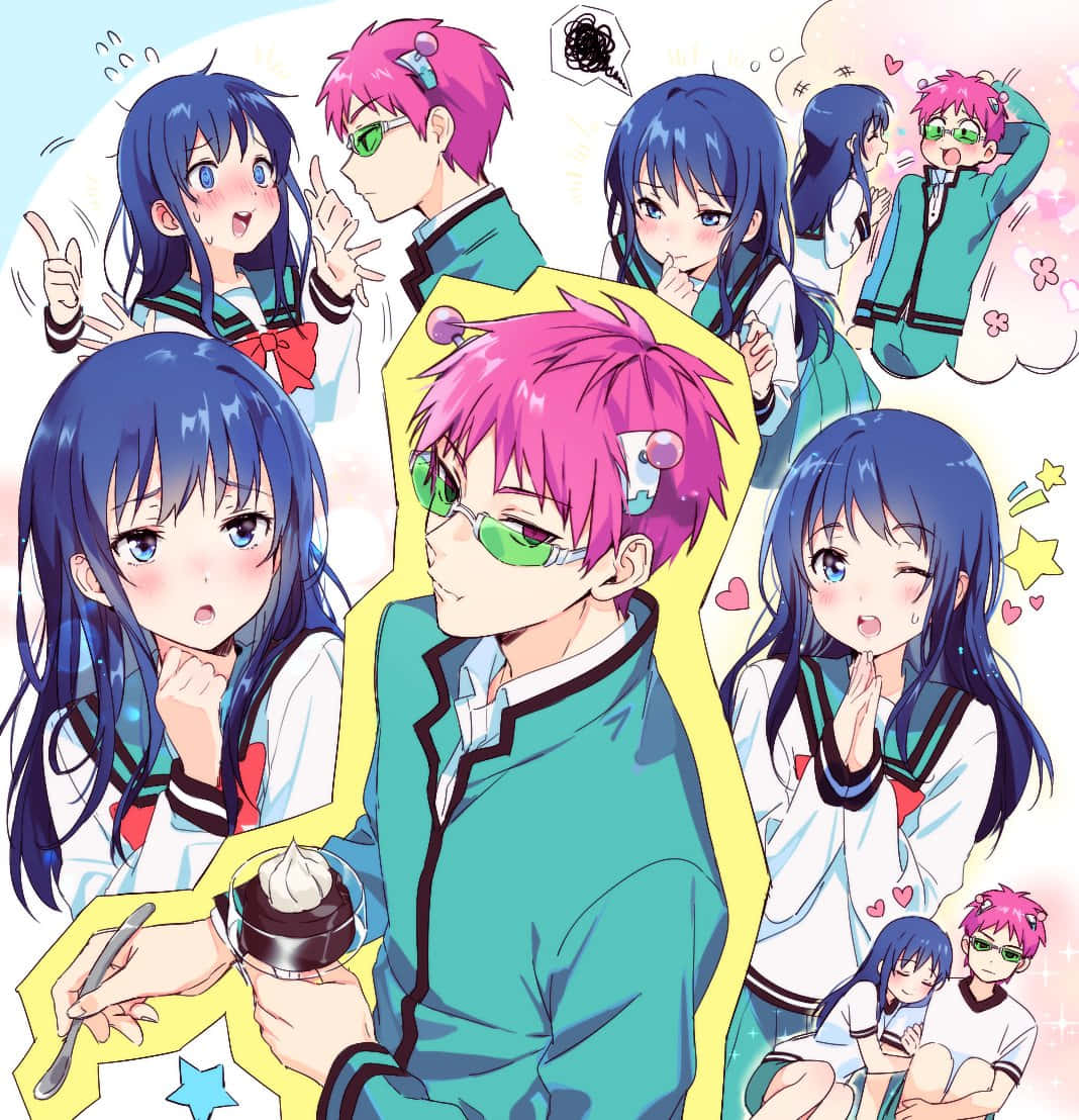 A Collage Of Anime Characters With Different Poses Wallpaper