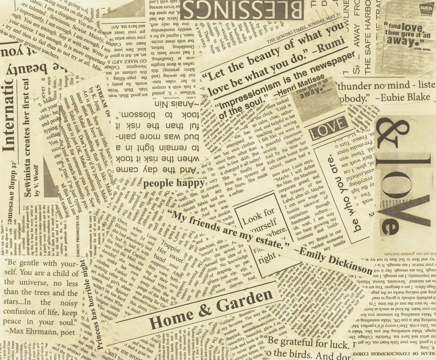 A Collage Of Old Newspaper Pages Wallpaper