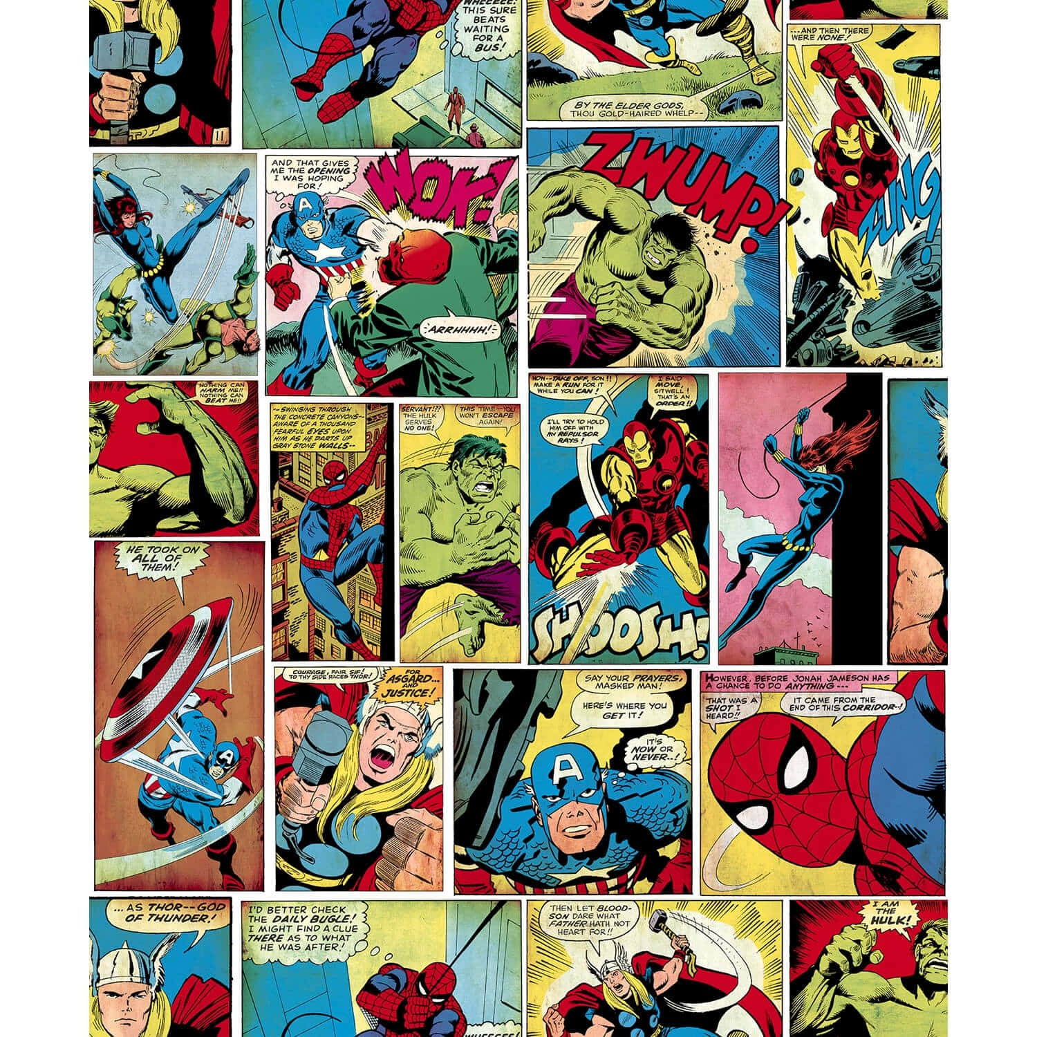 A Comic Book Cover With Various Comics Wallpaper