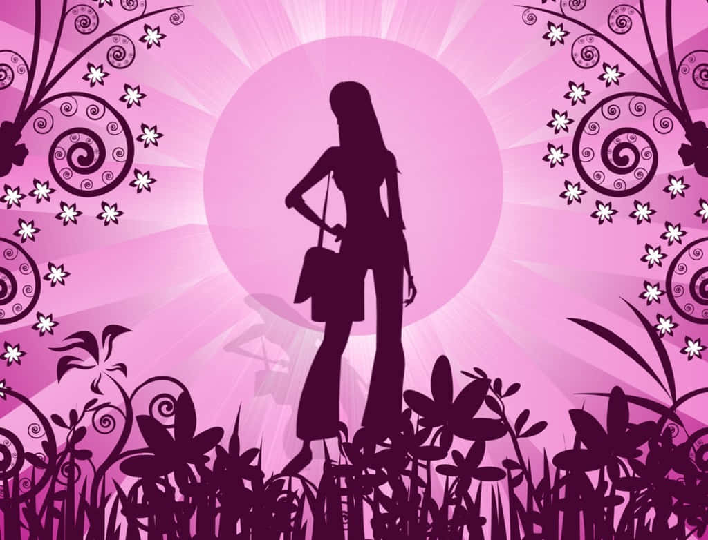 A Cool, Young Woman In A Sparkly, Pink Top Wallpaper