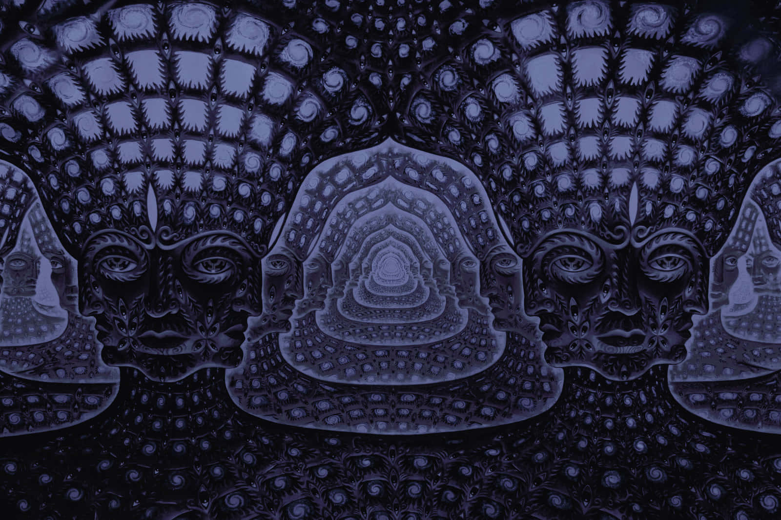 A Dark Blue Image Of A Group Of Heads Wallpaper
