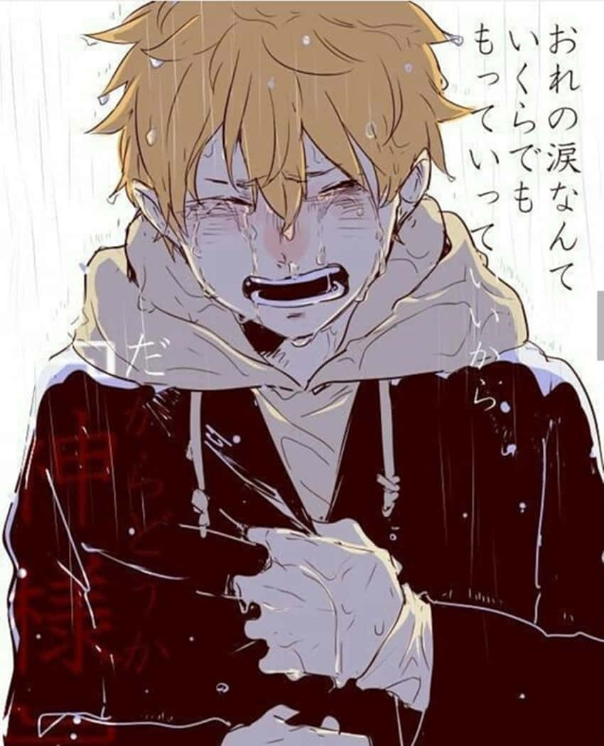 'a Depressed Anime Boy Pondering His Existence' Wallpaper