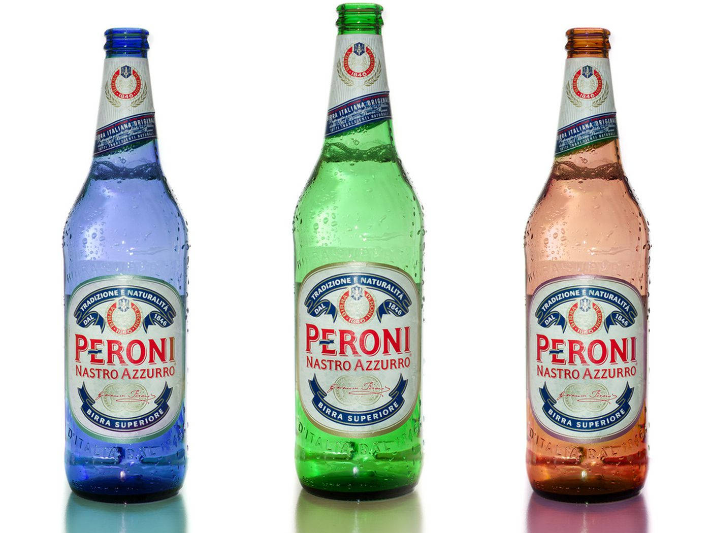 A Diverse Array Of Peroni Beer Bottles Wallpaper