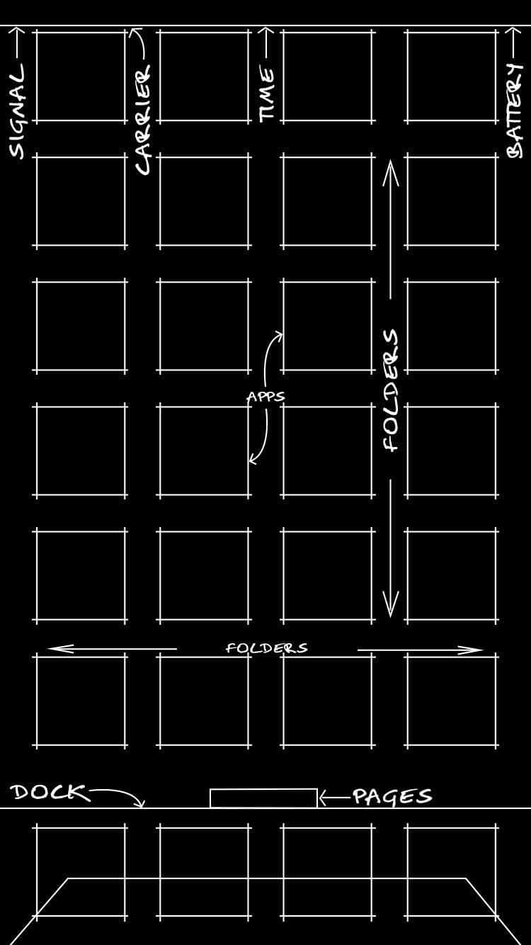 A Drawing Of A Floor Plan With A Number Of Squares Wallpaper