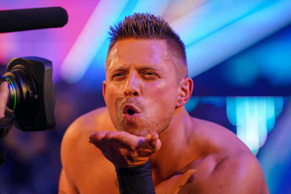 A Dynamic Picture Of The Miz, The Wrestling Legend, Blowing A Flying Kiss Wallpaper