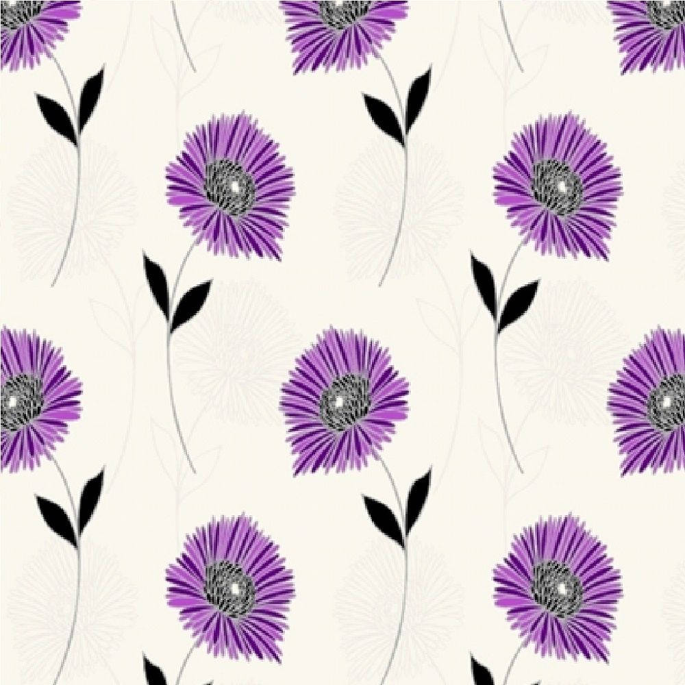 A Field Of Purple Daisies Surrounded By Tall Grass. Wallpaper