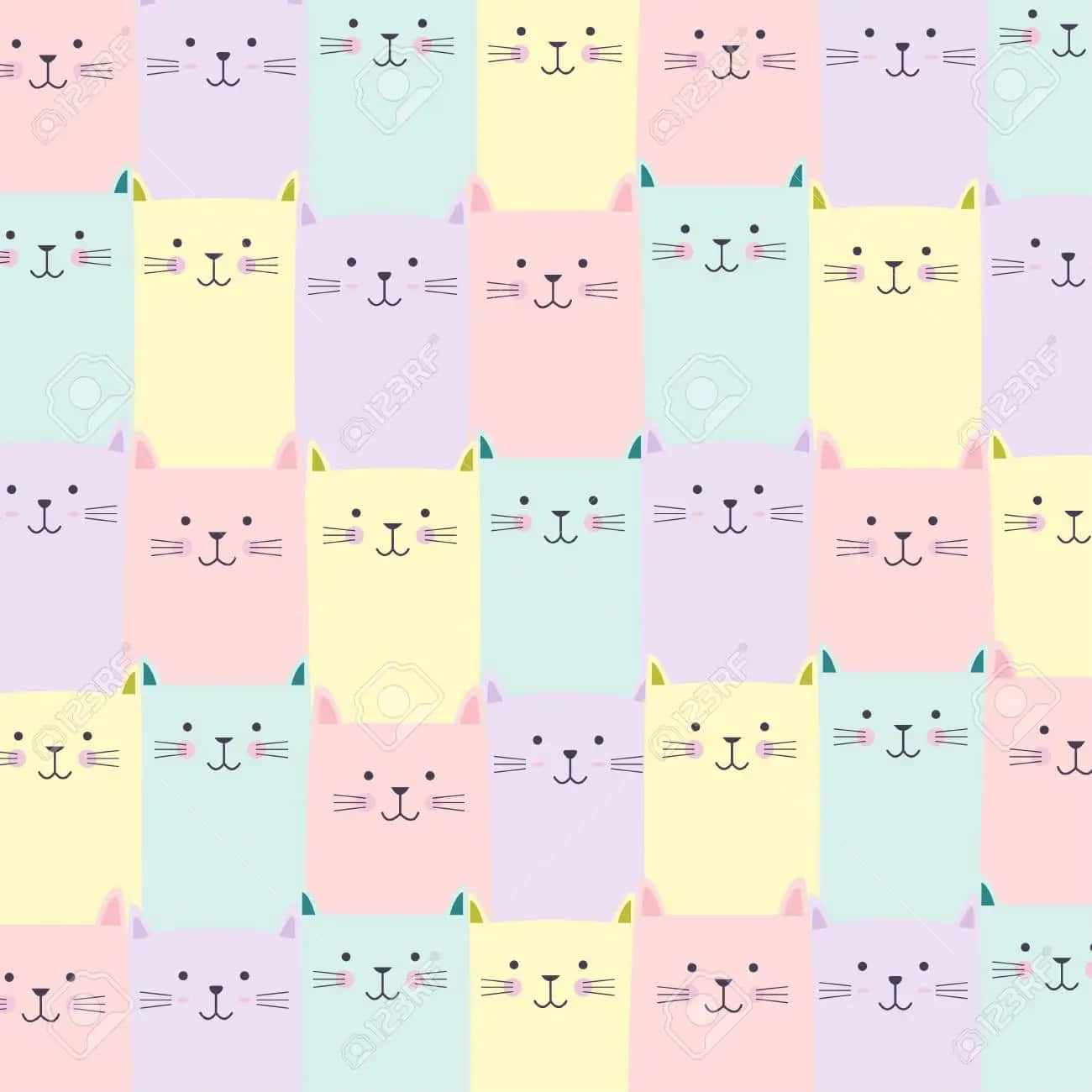 A Fun Cat Pattern Is Here To Brighten Up Any Room! Wallpaper