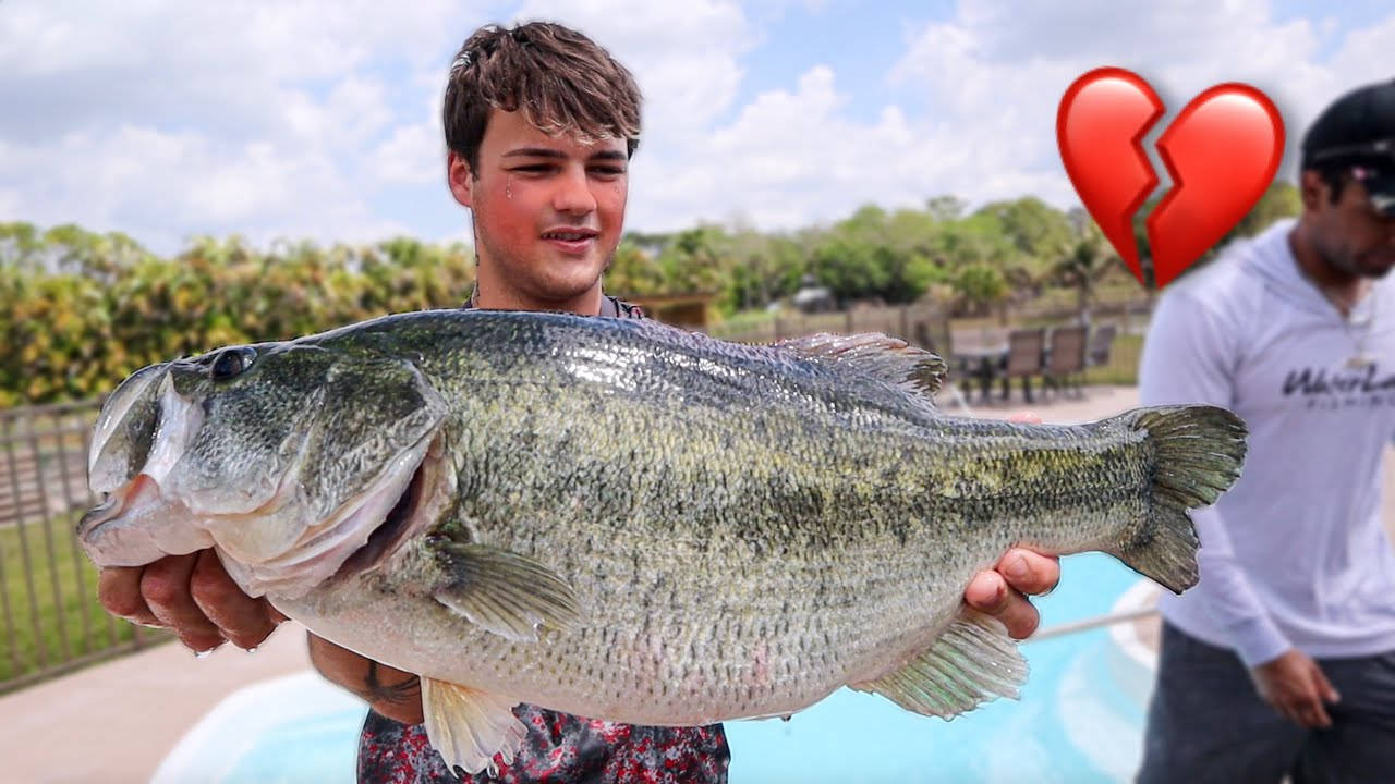 A Giant Largemouth Bass Caught By A Young Boy Wallpaper