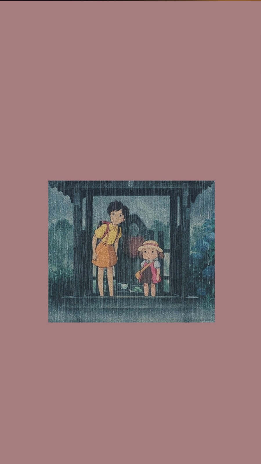 A Girl And A Boy Are Standing In The Rain Wallpaper