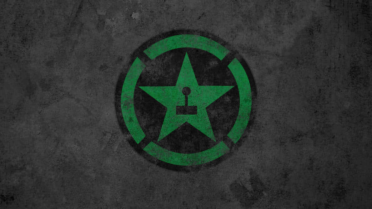 A Green Star On A Black Background Wallpaper