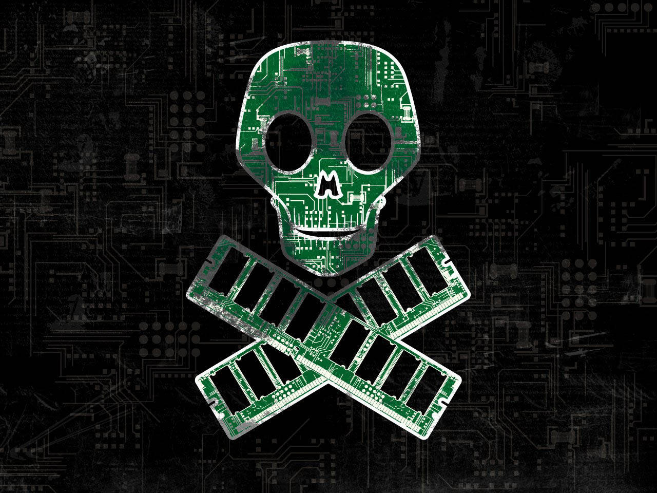 “a Hacker’s Calling Card – A Poison Skull Symbolizes Disruption” Wallpaper