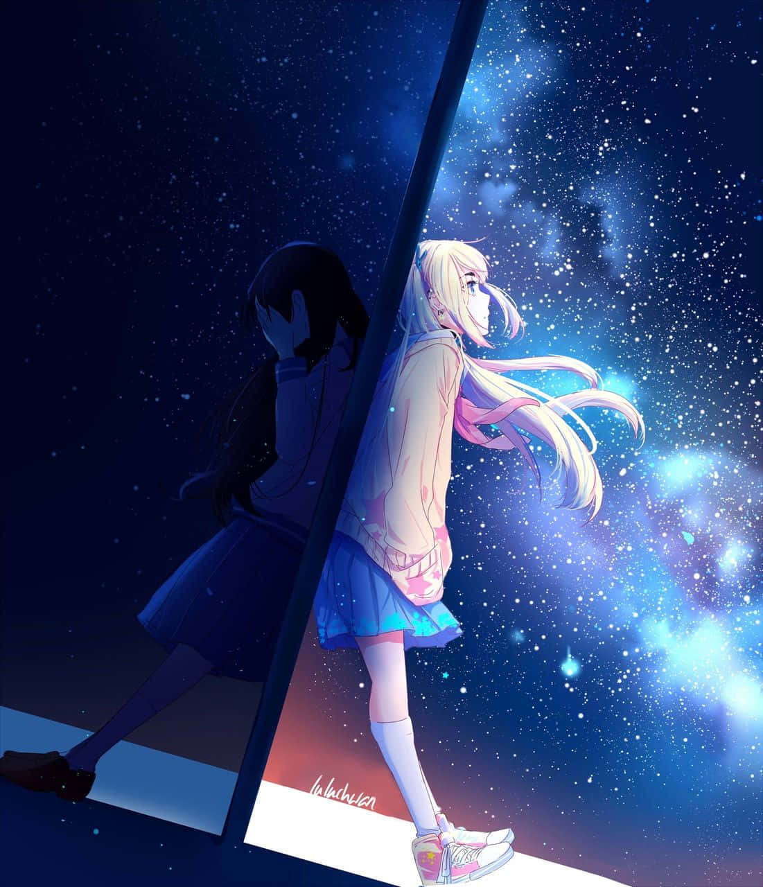 A Hauntingly Beautiful Anime Character Stares Dolefully Into The Camera Wallpaper