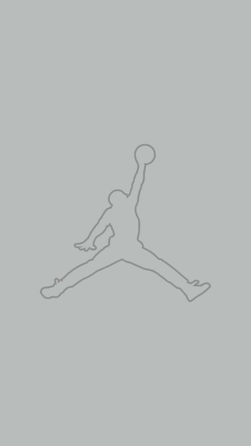 A Jordan Logo Phone Against A Blue Background Wallpaper